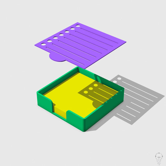 Post-it case and To Do List stencil set template STL Files for 3D Printing