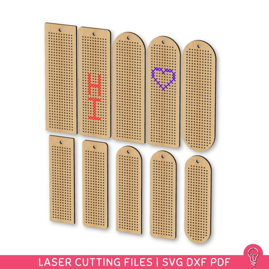 Cross stitch Bookmark Bundle SVG Files for Laser Cutting