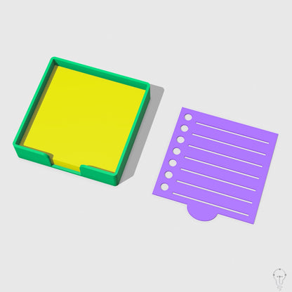 Post-it case and To Do List stencil set template STL Files for 3D Printing