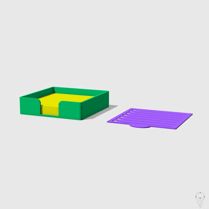 Post-it case and To Do List stencil set template STL Files for 3D Printing