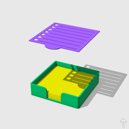 Post-it case and To Do List stencil set template STL Files for 3D Printing