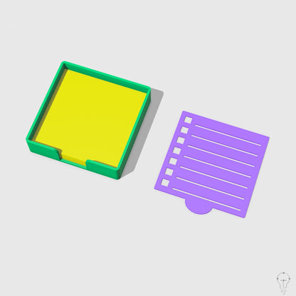 Post-it case and To Do List stencil set template STL Files for 3D Printing