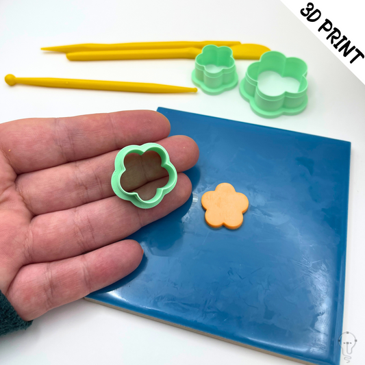 This is a 3D Print file for a Flower shaped cutter - perfect for all sorts of crafts like polymer clay, air dry clay, cookies, ceramics and more. Easy to print and use!