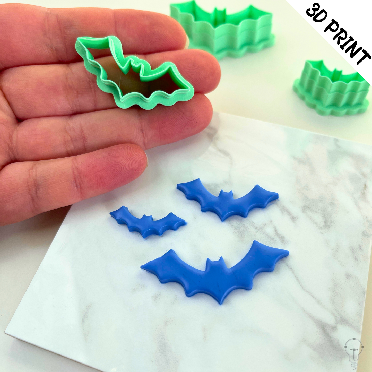 bat shaped clay cutter. Perfect for all sorts of spooky halloween crafts such as polymer clay, airdry clay, cookies and more.