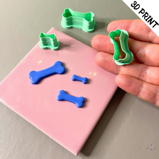 This is a 3D Print file for a spooky Halloween Bones shaped cutter - perfect for all sorts of crafts like polymer clay, air dry clay, cookies, ceramics and more. Easy to print and use!