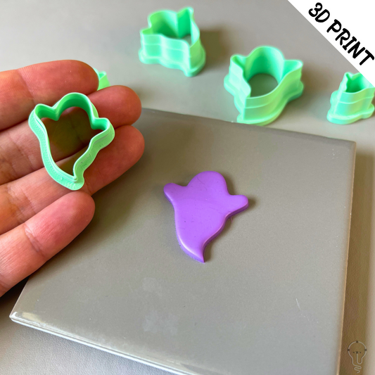 This is a 3D Print file for a Halloween Ghost shaped cutter - perfect for all sorts of crafts like polymer clay, air dry clay, cookies, ceramics and more. Easy to print and use!