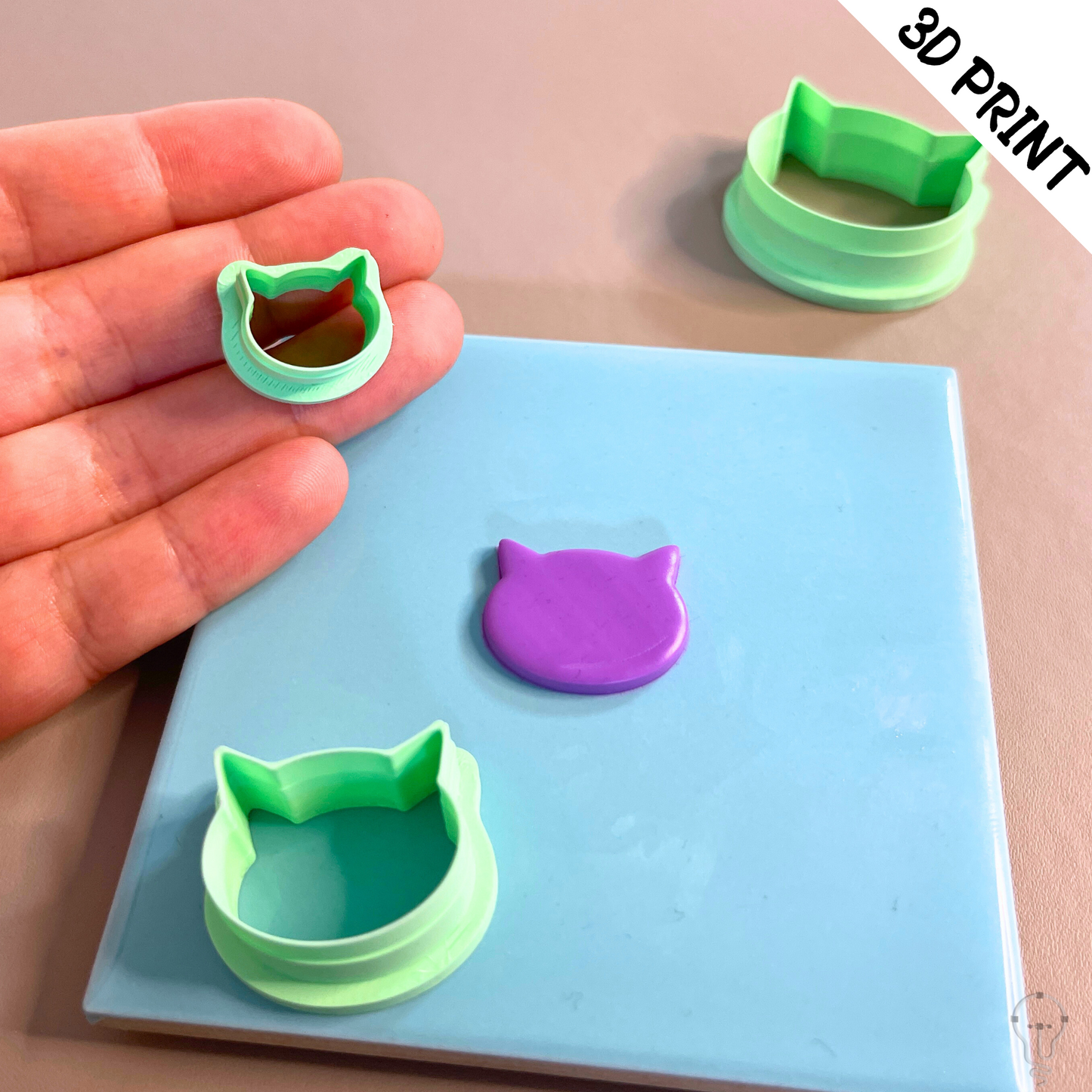 Cat Cutter | Digital STL File Bundle | 3D Printed Animal Cutter for Polymer clay, Air dry clay, cookies, ceramics and other craft | 10 Sizes