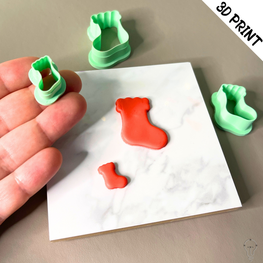 This is a 3D Print file for a Christmas Stockings shaped cutter - perfect for all sorts of crafts like polymer clay, air dry clay, cookies, ceramics and more. Easy to print and use!