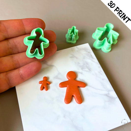 This is a 3D Print file for a Gingerbread Man shaped cutter - perfect for all sorts of crafts like polymer clay, air dry clay, cookies, ceramics and more. Easy to print and use!