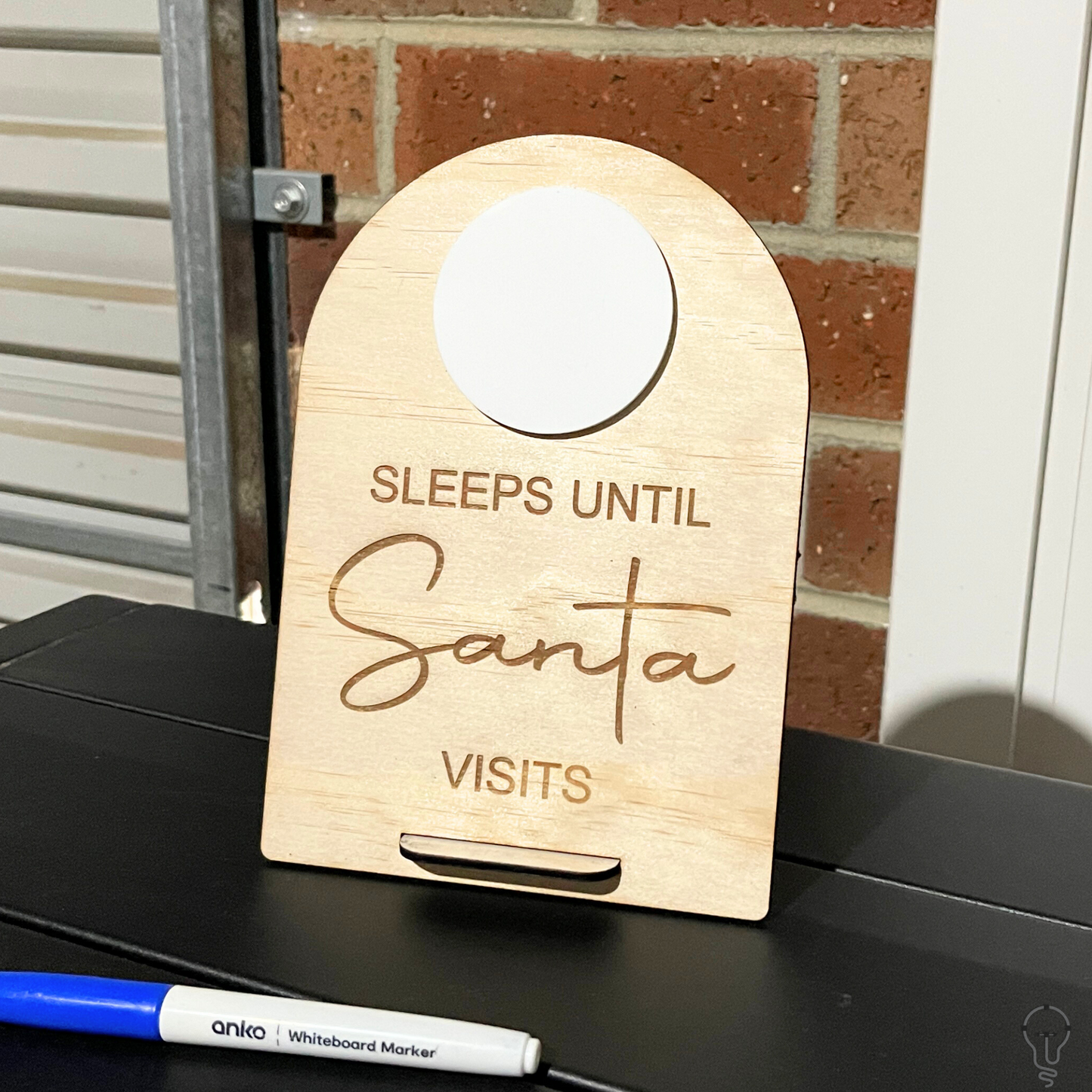 Christmas Countdown Sign SVG Laser Cut Files | Days Until Christmas | Dry Erase Countdown to Santa visits Sign