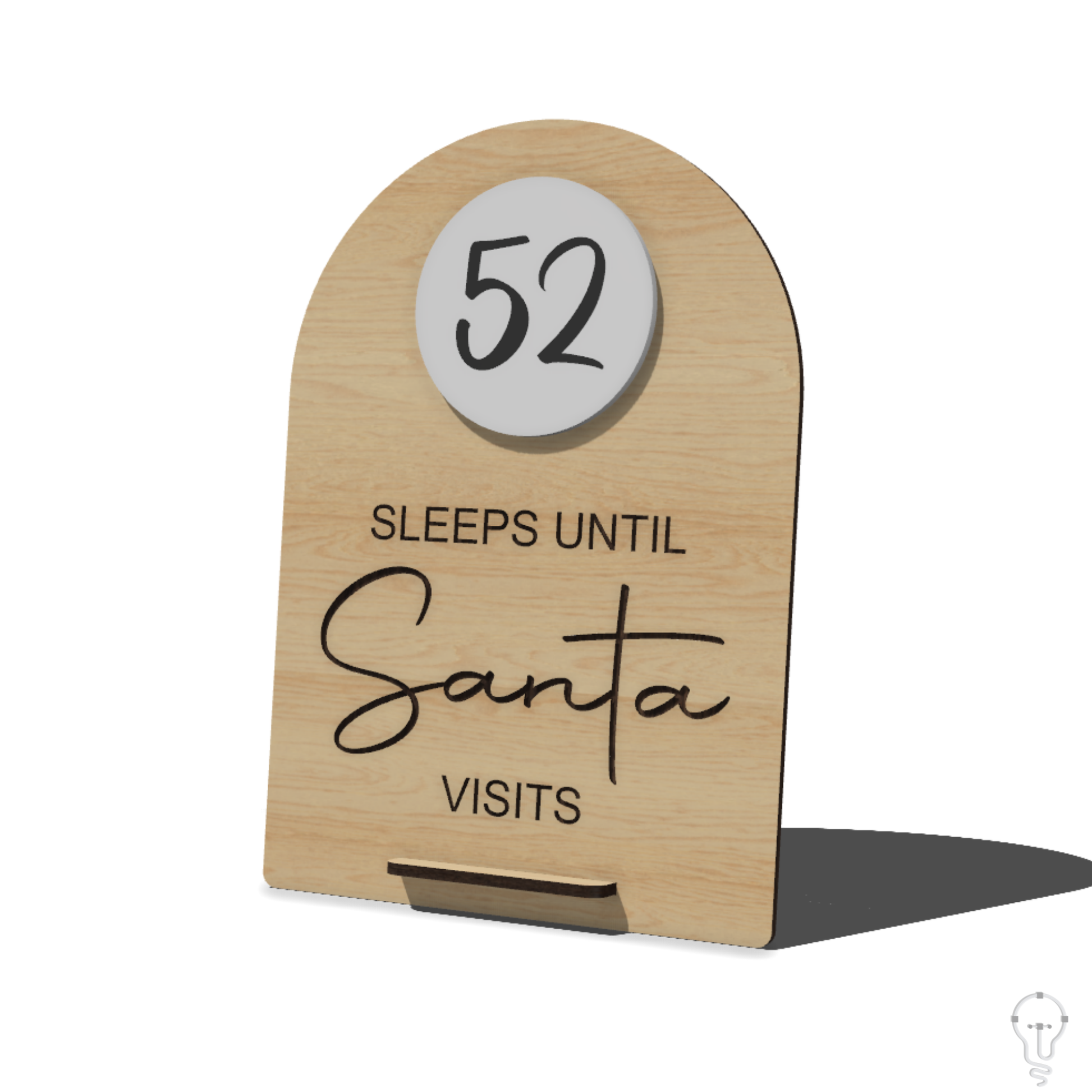 Christmas Countdown Sign SVG Laser Cut Files | Days Until Christmas | Dry Erase Countdown to Santa visits Sign