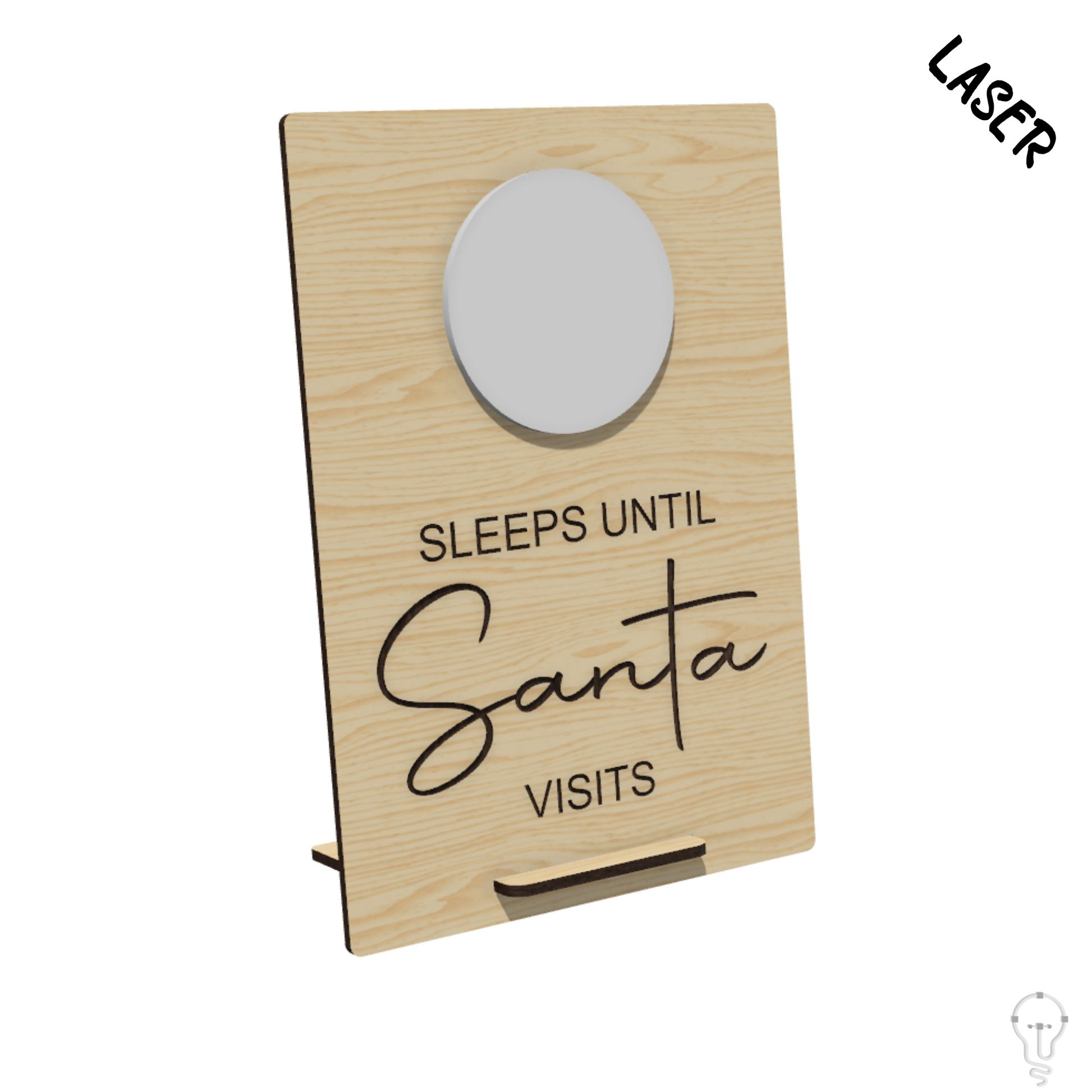 Christmas Countdown Sign SVG Laser Cut Files | Days Until Christmas | Dry Erase Countdown to Santa visits Sign