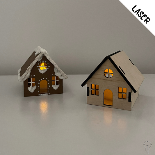 This is a Laser Cutting file for a Christmas Gingerbread House Tealight holder - perfect for all who liked cozy tealight holders