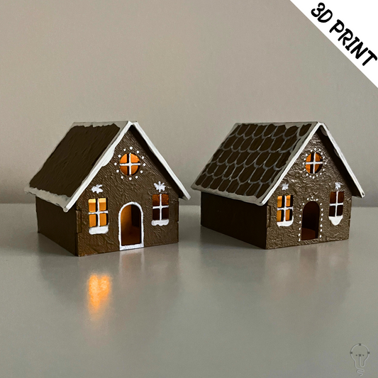 Mini Gingerbread House for Tea Lights | Digital STL Files | 3D Printed Gingerbread Christmas House