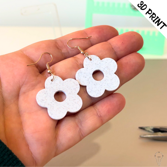 Flower Earring Print File | Digital Earring diy Print STL File | 3D Printing File