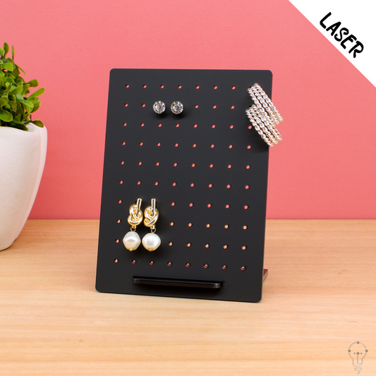 Small Stud Earring Holder Stand Laser Cutting File | SVG DXF PDF | Jewelry Organizer Home decor