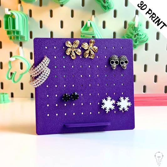 Small Stud Earring Holder 3D Printing File | STL | Jewelry Organizer Home decor