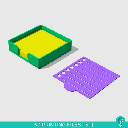 Post-it case and To Do List stencil set template STL Files for 3D Printing