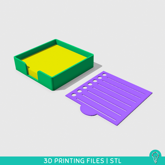 Post-it case and To Do List stencil set template STL Files for 3D Printing