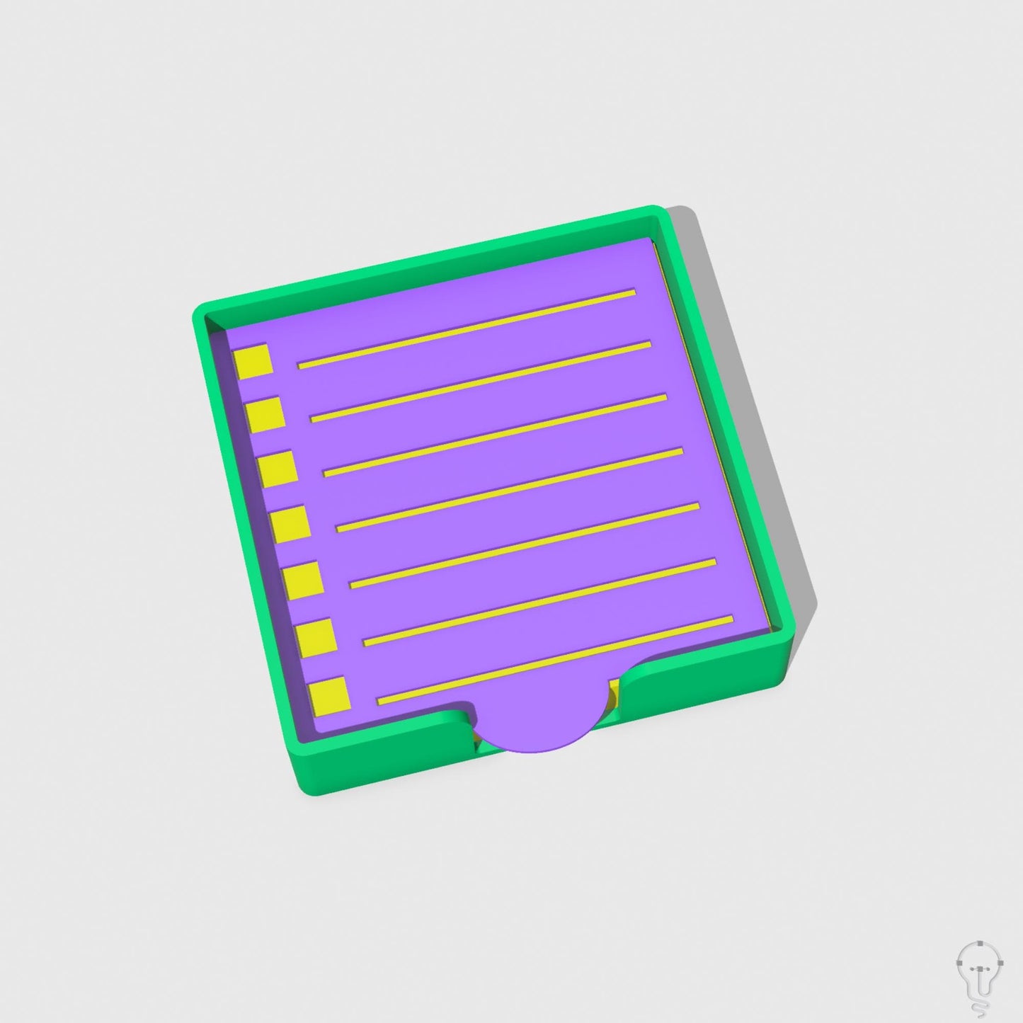Post-it case and To Do List stencil set template STL Files for 3D Printing
