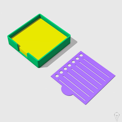 Post-it case and To Do List stencil set template STL Files for 3D Printing