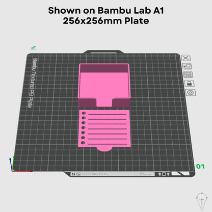 Post-it case and To Do List stencil set template STL Files for 3D Printing
