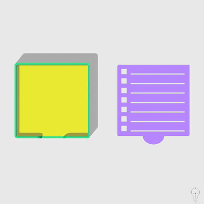 Post-it case and To Do List stencil set template STL Files for 3D Printing