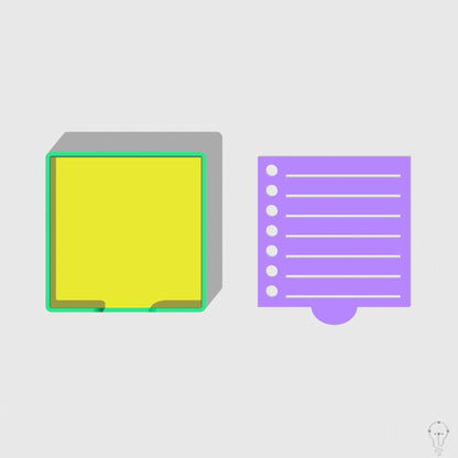 Post-it case and To Do List stencil set template STL Files for 3D Printing